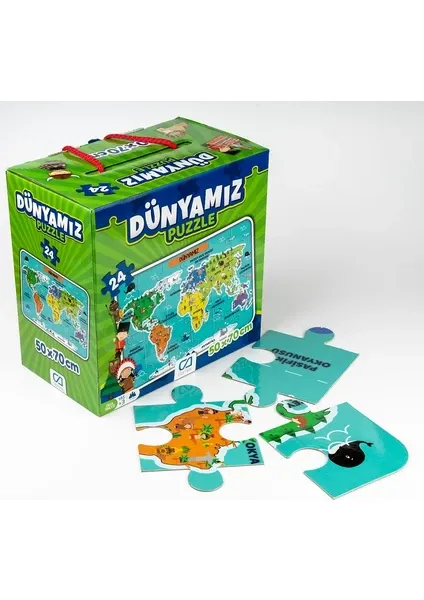 Eğitici Puzzle 24 Parça Dünyamız