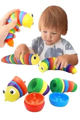 Söktak Eğlenceli, Stres ve Anksiyete giderici Montessori Tırtıl Oyuncağı Renkli